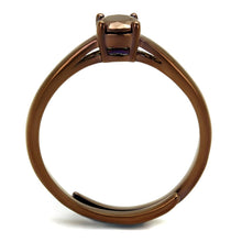 Load image into Gallery viewer, 3W1147 - IP Coffee light Brass Ring with AAA Grade CZ  in Light Coffee