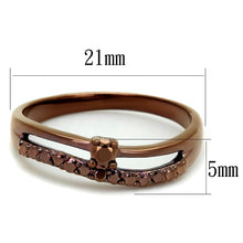 Load image into Gallery viewer, 3W1148 - IP Coffee light Brass Ring with AAA Grade CZ  in Light Coffee