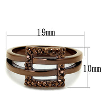 Load image into Gallery viewer, 3W1156 - IP Coffee light Brass Ring with AAA Grade CZ  in Light Coffee