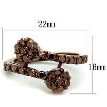 Load image into Gallery viewer, 3W1158 - IP Coffee light Brass Ring with AAA Grade CZ  in Light Coffee