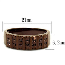 Load image into Gallery viewer, 3W1164 - IP Coffee light Brass Ring with AAA Grade CZ  in Light Coffee