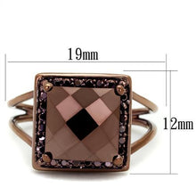 Load image into Gallery viewer, 3W1165 - IP Coffee light Brass Ring with AAA Grade CZ  in Light Coffee
