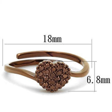 Load image into Gallery viewer, 3W1166 - IP Coffee light Brass Ring with AAA Grade CZ  in Light Coffee