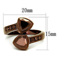 Load image into Gallery viewer, 3W1172 - IP Coffee light Brass Ring with AAA Grade CZ  in Light Coffee
