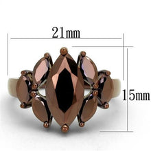 Load image into Gallery viewer, 3W1173 - IP Coffee light Brass Ring with AAA Grade CZ  in Light Coffee