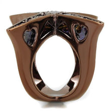 Load image into Gallery viewer, 3W1175 - IP Coffee light Brass Ring with AAA Grade CZ  in Light Coffee