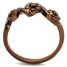 Load image into Gallery viewer, 3W1181 - IP Coffee light Brass Ring with AAA Grade CZ  in Light Coffee