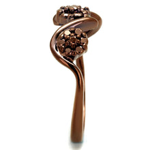 Load image into Gallery viewer, 3W1181 - IP Coffee light Brass Ring with AAA Grade CZ  in Light Coffee