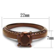 Load image into Gallery viewer, 3W1183 - IP Coffee light Brass Ring with AAA Grade CZ  in Light Coffee