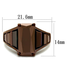 Load image into Gallery viewer, 3W1184 - IP Coffee light Brass Ring with AAA Grade CZ  in Light Coffee