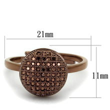 Load image into Gallery viewer, 3W1187 - IP Coffee light Brass Ring with AAA Grade CZ  in Light Coffee