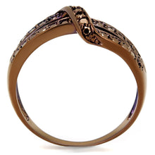 Load image into Gallery viewer, 3W1189 - IP Coffee light Brass Ring with AAA Grade CZ  in Light Coffee