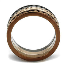 Load image into Gallery viewer, 3W1208 - IP Rose Gold &amp; IP Light Black &amp; IP Light coffee Brass Ring with Top Grade Crystal  in Multi Color