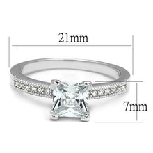 Load image into Gallery viewer, 3W1209 - Rhodium Brass Ring with AAA Grade CZ  in Clear