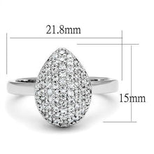 Load image into Gallery viewer, 3W1211 - Rhodium Brass Ring with AAA Grade CZ  in Clear
