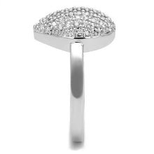 Load image into Gallery viewer, 3W1211 - Rhodium Brass Ring with AAA Grade CZ  in Clear