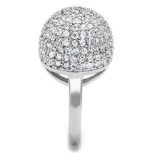 Load image into Gallery viewer, 3W1213 - Rhodium Brass Ring with AAA Grade CZ  in Clear