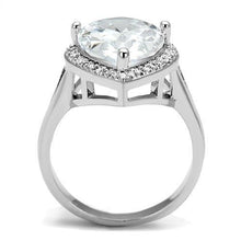 Load image into Gallery viewer, 3W1215 - Rhodium Brass Ring with AAA Grade CZ  in Clear