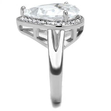 Load image into Gallery viewer, 3W1215 - Rhodium Brass Ring with AAA Grade CZ  in Clear