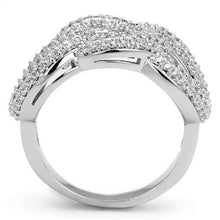 Load image into Gallery viewer, 3W1218 - Rhodium Brass Ring with AAA Grade CZ  in Clear