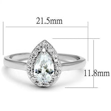 Load image into Gallery viewer, 3W1219 - Rhodium Brass Ring with AAA Grade CZ  in Clear