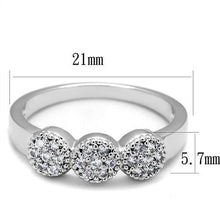 Load image into Gallery viewer, 3W1220 - Rhodium Brass Ring with AAA Grade CZ  in Clear