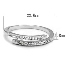 Load image into Gallery viewer, 3W1222 - Rhodium Brass Ring with AAA Grade CZ  in Clear