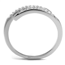 Load image into Gallery viewer, 3W1222 - Rhodium Brass Ring with AAA Grade CZ  in Clear