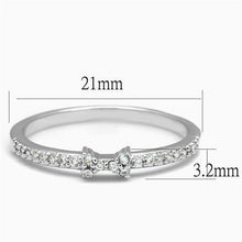 Load image into Gallery viewer, 3W1228 - Rhodium Brass Ring with AAA Grade CZ  in Clear
