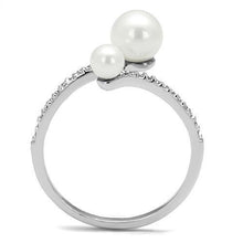 Load image into Gallery viewer, 3W1236 - Rhodium Brass Ring with Synthetic Pearl in White