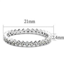 Load image into Gallery viewer, 3W1238 - Rhodium Brass Ring with AAA Grade CZ  in Clear