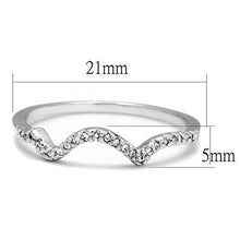 Load image into Gallery viewer, 3W1239 - Rhodium Brass Ring with AAA Grade CZ  in Clear