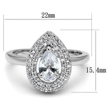 Load image into Gallery viewer, 3W1242 - Rhodium Brass Ring with AAA Grade CZ  in Clear