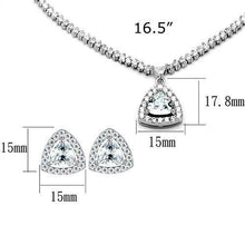 Load image into Gallery viewer, 3W1244 - Rhodium Brass Jewelry Sets with AAA Grade CZ  in Clear