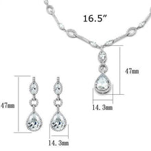 Load image into Gallery viewer, 3W1247 - Rhodium Brass Jewelry Sets with AAA Grade CZ  in Clear