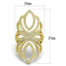 Load image into Gallery viewer, 3W1274 - Gold Brass Ring with AAA Grade CZ  in Clear