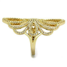 Load image into Gallery viewer, 3W1274 - Gold Brass Ring with AAA Grade CZ  in Clear