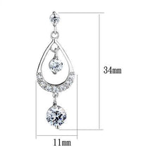 Load image into Gallery viewer, 3W1286 - Rhodium Brass Earrings with AAA Grade CZ  in Clear