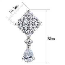 Load image into Gallery viewer, 3W1288 - Rhodium Brass Earrings with AAA Grade CZ  in Clear