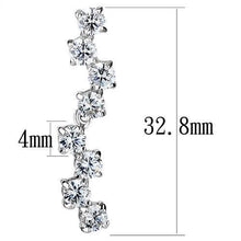 Load image into Gallery viewer, 3W1289 - Rhodium Brass Earrings with AAA Grade CZ  in Clear