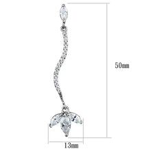Load image into Gallery viewer, 3W1291 - Rhodium Brass Earrings with AAA Grade CZ  in Clear