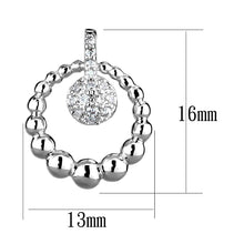Load image into Gallery viewer, 3W1296 - Rhodium Brass Earrings with AAA Grade CZ  in Clear