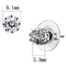 Load image into Gallery viewer, 3W1304 - Rhodium Brass Earrings with AAA Grade CZ  in Clear