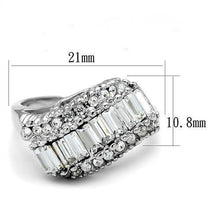 Load image into Gallery viewer, 3W1306 - Rhodium Brass Ring with Top Grade Crystal  in Clear
