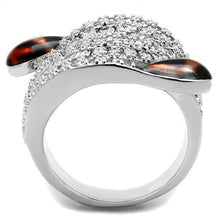 Load image into Gallery viewer, 3W1307 - Rhodium Brass Ring with AAA Grade CZ  in Clear