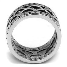 Load image into Gallery viewer, 3W1309 - Rhodium Brass Ring with Epoxy  in Jet