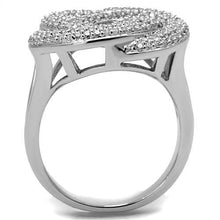 Load image into Gallery viewer, 3W1319 - Rhodium Brass Ring with AAA Grade CZ  in Clear