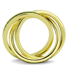 Load image into Gallery viewer, 3W1327 - Gold Brass Ring with Synthetic Synthetic Glass in Emerald