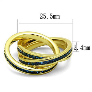 3W1329 - Gold Brass Ring with Synthetic Synthetic Glass in Montana