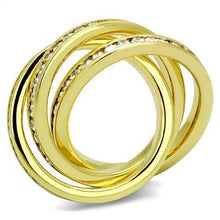 Load image into Gallery viewer, 3W1330 - Gold Brass Ring with AAA Grade CZ  in Clear